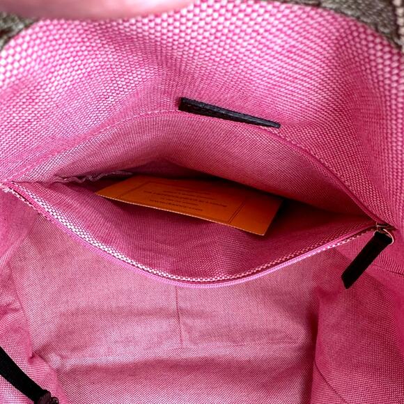 Dooney & Bourke Signature Canvas Tote with Leather Accents - Brown/Beige - Picture 13 of 15